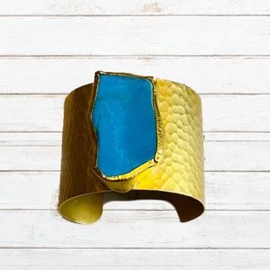CHARLENE K turquoise hammered cuff bracelet